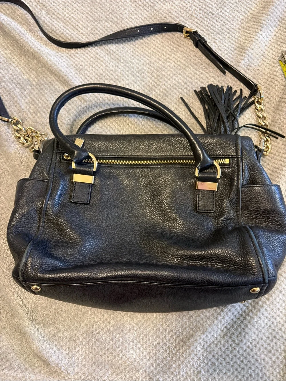 Michael Kors Black Satchel purse with Gold Hardware